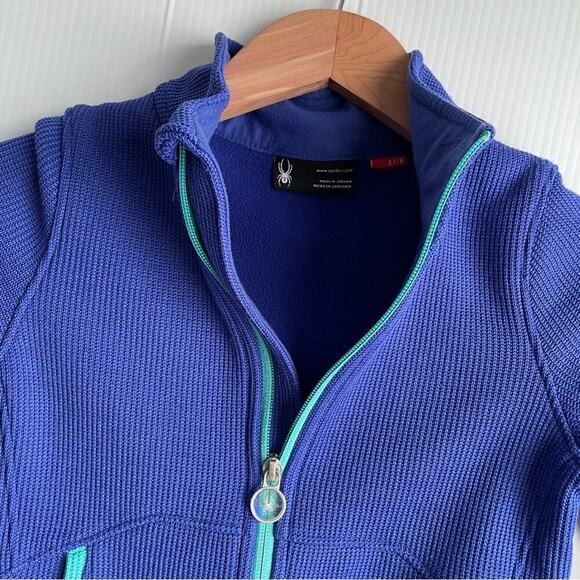 Spyder endure full zip blue kids light weight jacket size small 7/8 - Picture 8 of 8